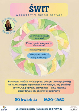ŚWIT - warsztaty w nurcie Gestalt