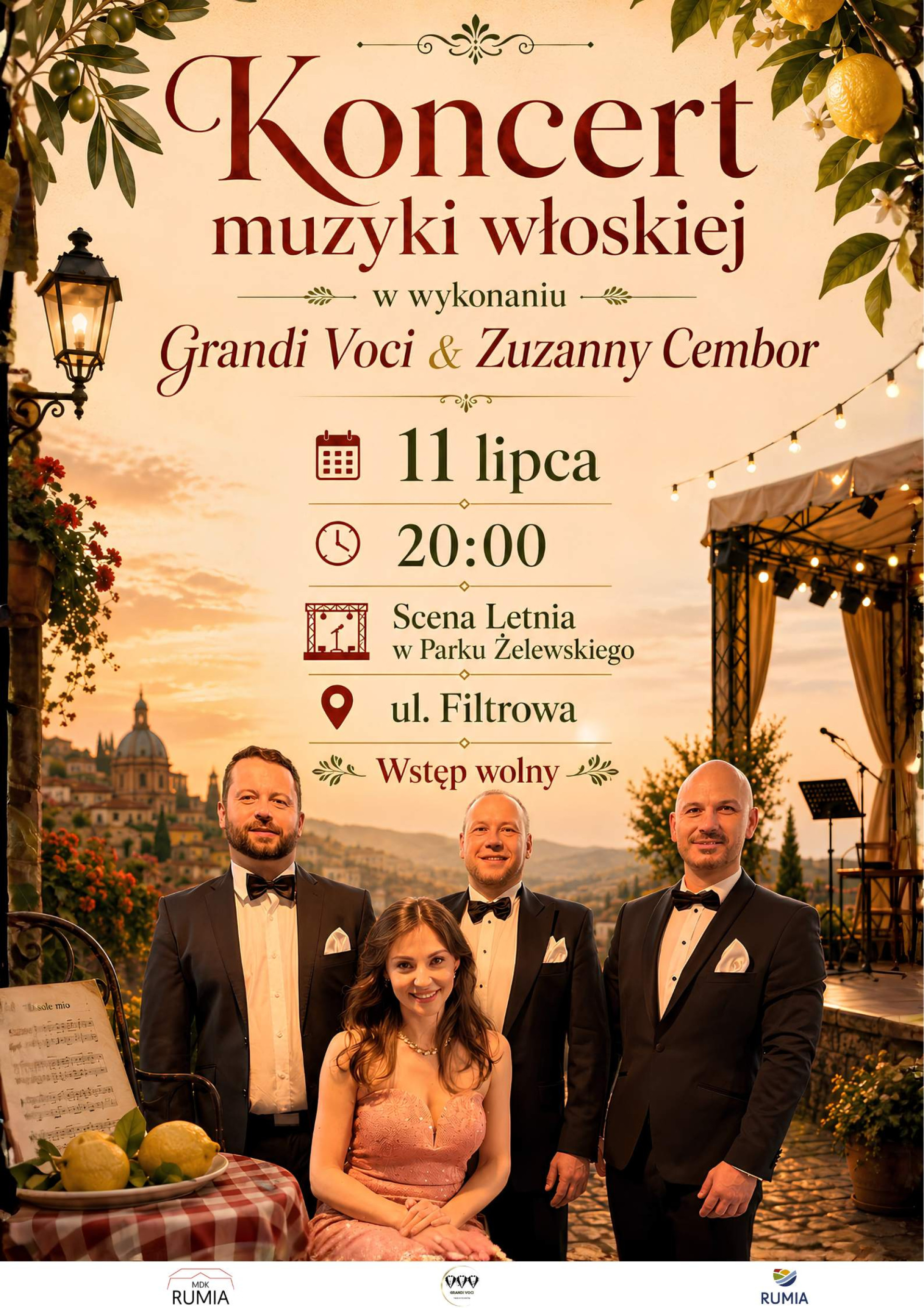 Koncert muzyki włoskiej w wykonaniu Grandi Voci & Zuzanny Cembor