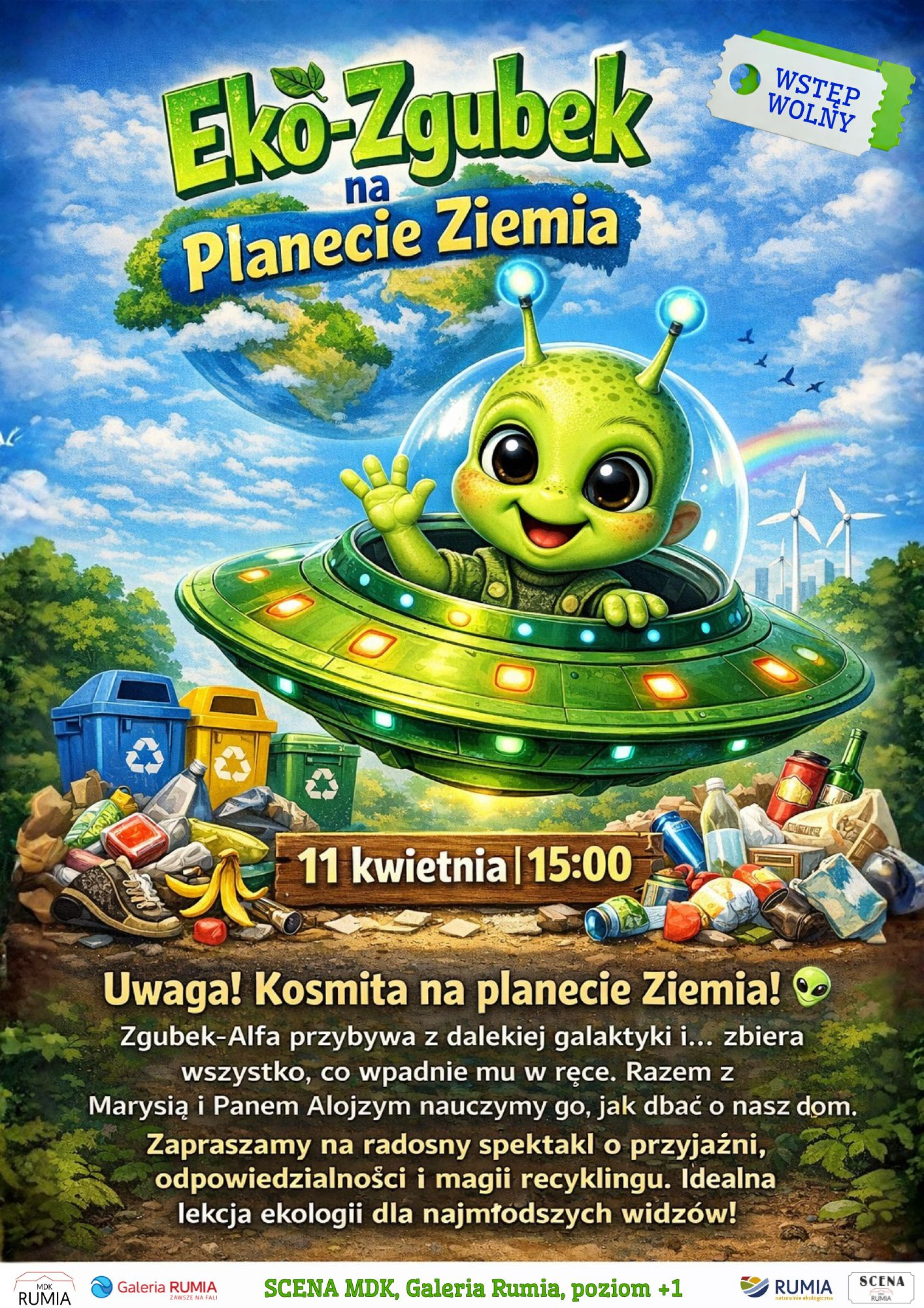 Darmowy spektakl dla dzieci „Eko-Zgubek na planecie Ziemia”