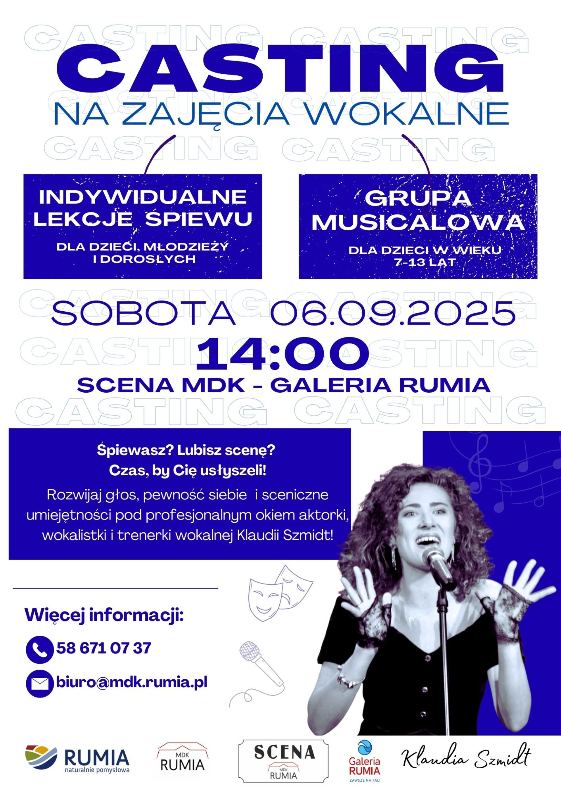 CASTING na zajęcia musicalowo - aktorskie w MDK Rumia!
