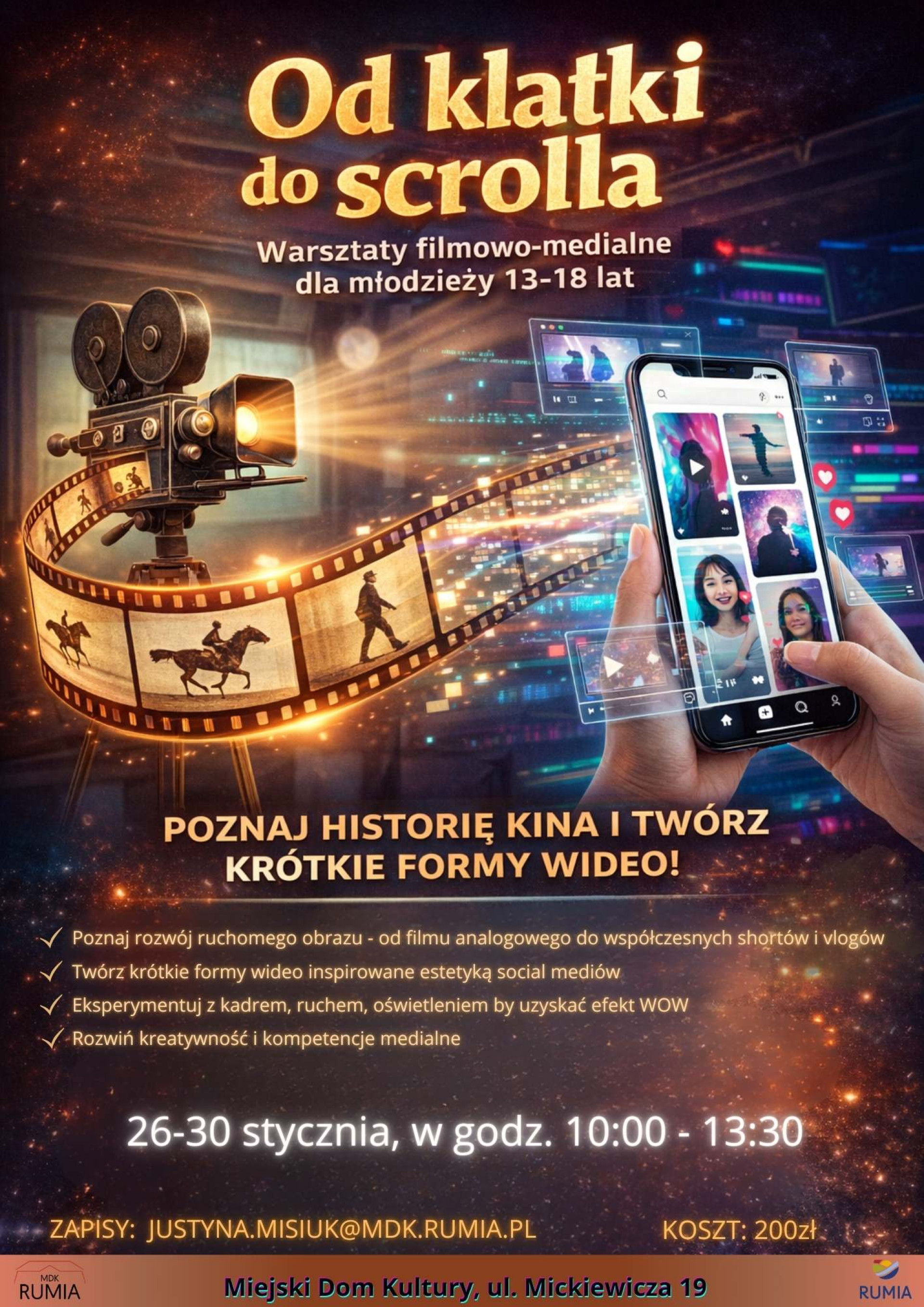 „Od klatki do scrolla” - kreatywne ferie dla młodzieży