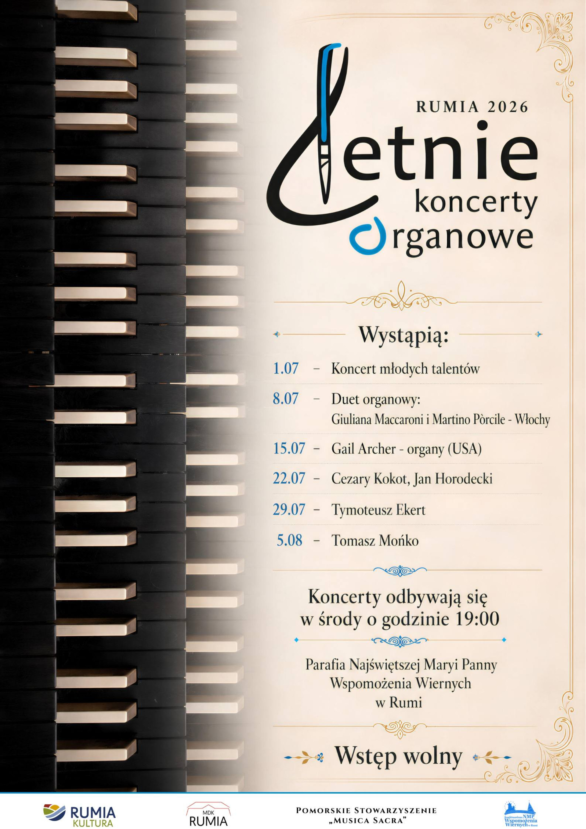Letnie Koncerty Organowe | Rumia 2026