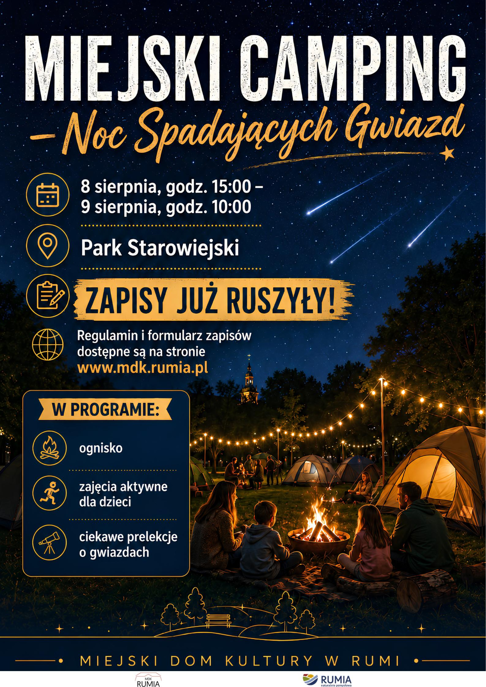 MIEJSKI CAMPING – NOC SPADAJĄCYCH GWIAZD 2026